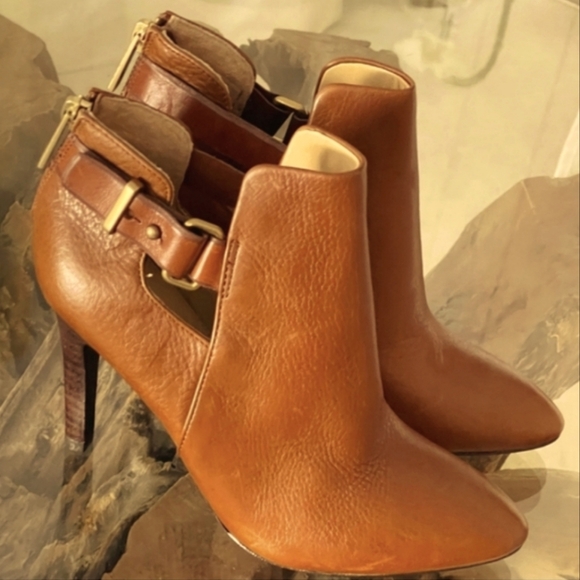 Coach 1941 Ann leather stiletto ankle boots in camel size 7 - Picture 6 of 10